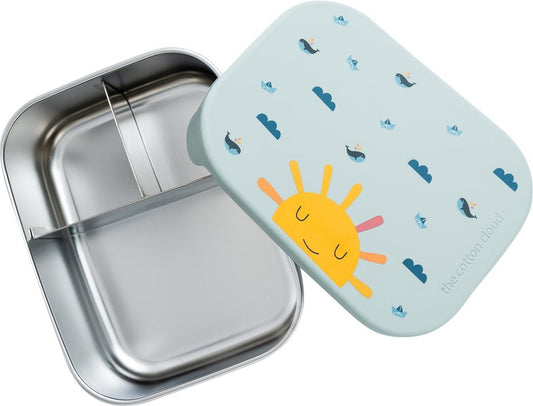 The Cotton Cloud lunchbox rvs met siliconen deksel origami