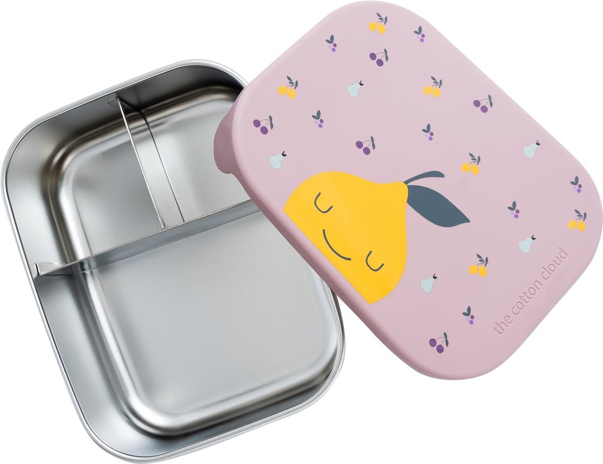 The Cotton Cloud lunchbox rvs met siliconen deksel fruity