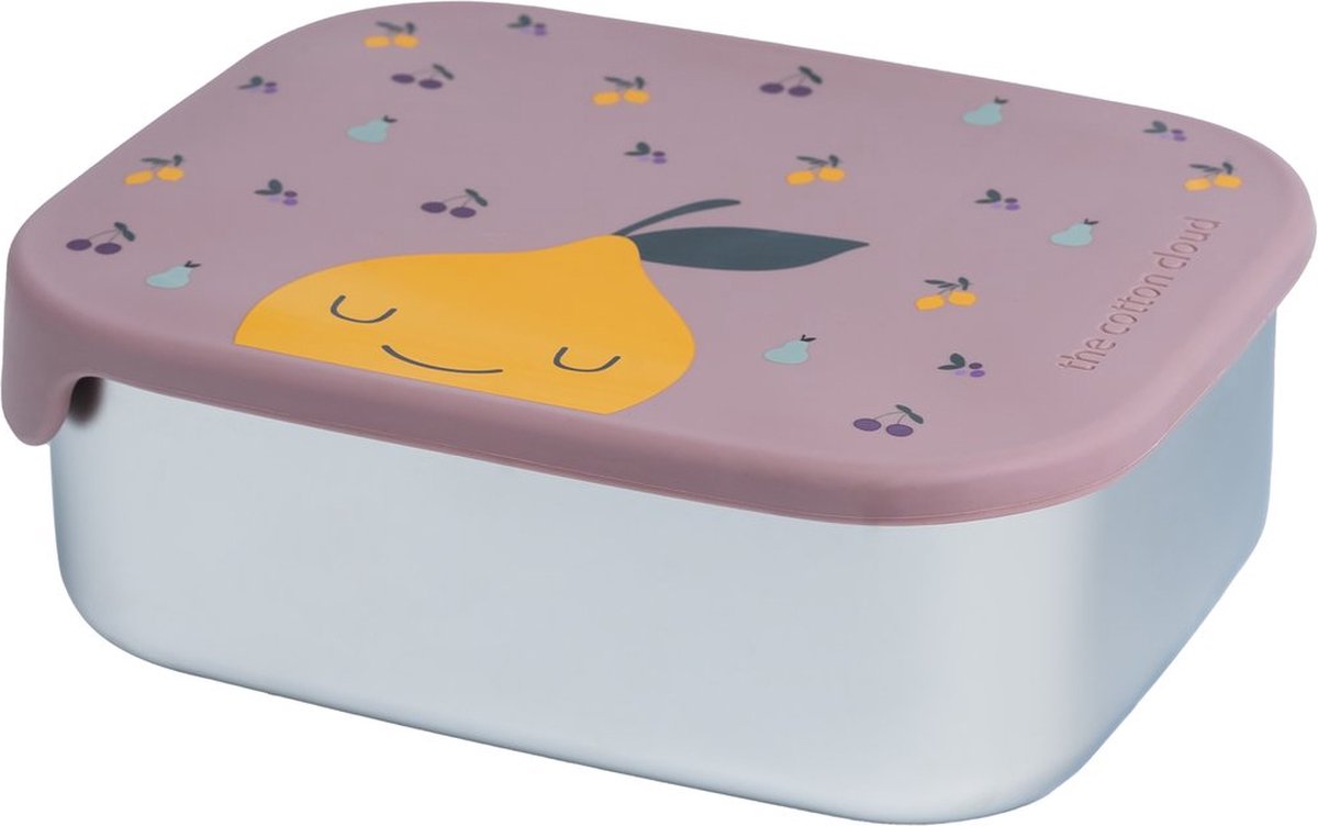 The Cotton Cloud lunchbox rvs met siliconen deksel fruity