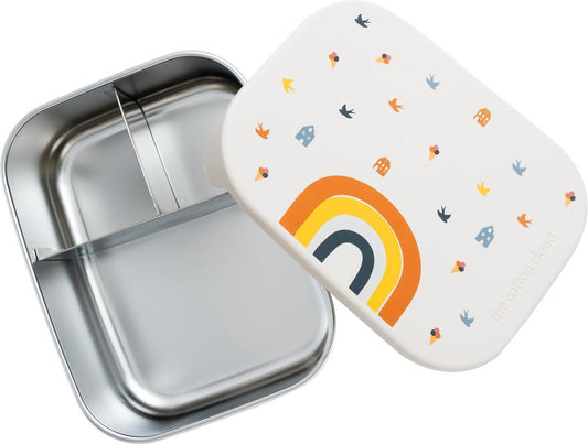 The Cotton Cloud lunchbox rvs met siliconen deksel rainbow