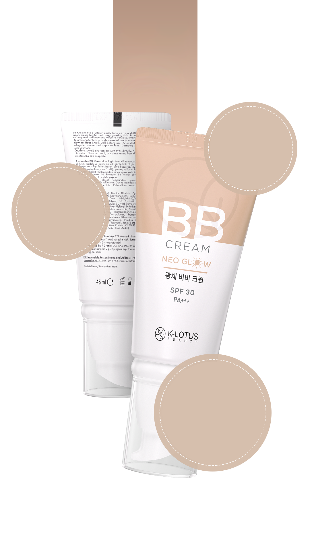 K-Lotus Neo Glow Verhelderende en Stralende Huid Medium Dekkende BB Crème SPF 30 PA+++ 45 ML